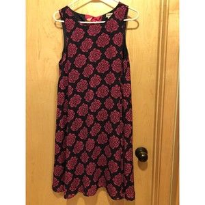 Hatley Rose Print Navy/Pink Dress Sz Large